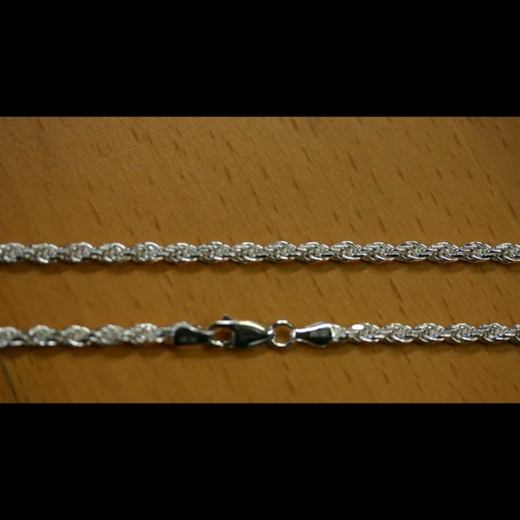 3.5mm 20” or 22” Sterling Silver Diamond Cut Rope - Picture 1 of 4